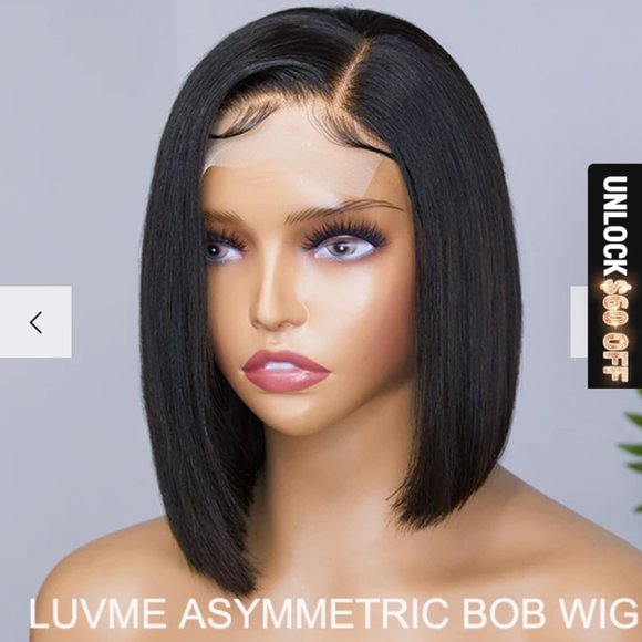 Asymmetric Side Part 4x4 Closure Short Bob Wig I Soft & Manageable - 10 inches - Picture 4 of 5